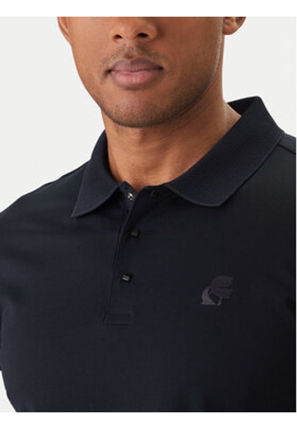 Karl Lagerfeld - KARL LAGERFELD Polo 745000 562200 Granatowy Regular Fit. Typ kołnierza: polo. Kolor: niebieski. Materiał: bawełna