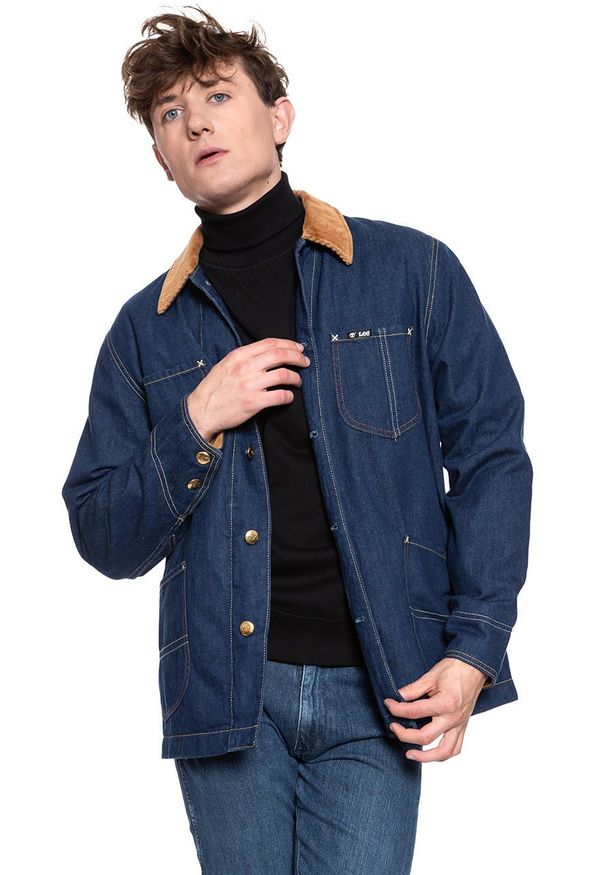 Lee - KURTKA JEANSOWA LEE x TIMBERLAND BOX JACKET RINSE L87JGT36 112122924. Materiał: jeans