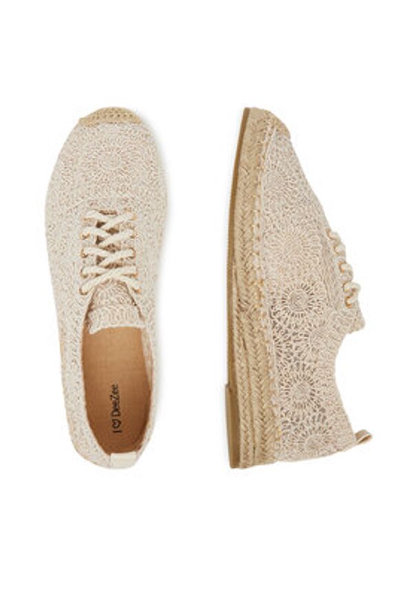 DeeZee Espadryle 3H33549-1 Beżowy. Kolor: beżowy. Materiał: materiał
