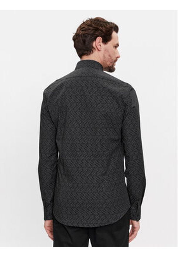 Calvin Klein Koszula Logo Print K10K112312 Czarny Slim Fit. Kolor: czarny. Materiał: bawełna. Wzór: nadruk