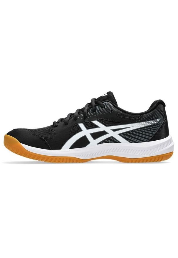 Buty do siatkówki Asics Upcourt 6 M 1071A104 001 czarne. Kolor: czarny. Materiał: syntetyk, mesh, skóra, kauczuk. Szerokość cholewki: normalna. Sport: siatkówka