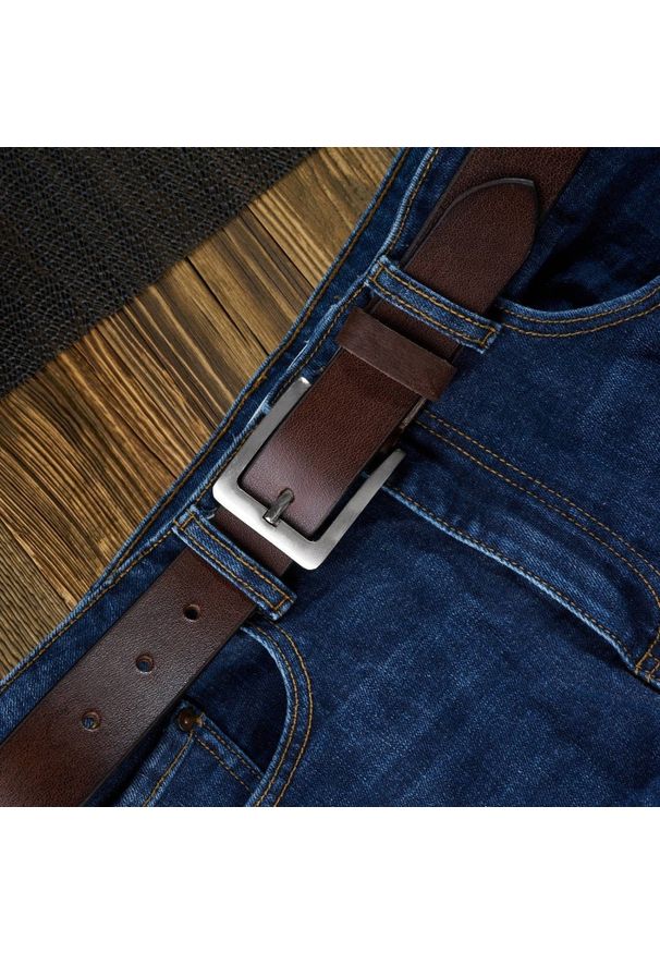 Pasek skórzany 120 CM PAOLO PERUZZI 04Z02120 brązowy. Kolor: brązowy. Materiał: skóra. Styl: casual, vintage, klasyczny