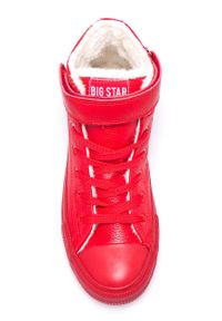 Big-Star - Big Star - Trampki. Nosek buta: okrągły. Zapięcie: sznurówki. Kolor: czerwony. Materiał: syntetyk, materiał, skóra. Szerokość cholewki: normalna. Obcas: na obcasie. Wysokość obcasa: średni, niski #2