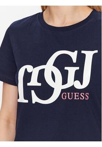 Guess T-Shirt Debora V3YI17 I3Z14 Granatowy Regular Fit. Kolor: niebieski. Materiał: bawełna