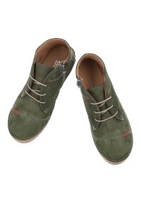 Zielone Botki Artiker Skórzane Obuwie Damskie. Okazja: na co dzień. Zapięcie: zamek. Kolor: zielony. Materiał: skóra. Sezon: wiosna, jesień. Styl: casual #6