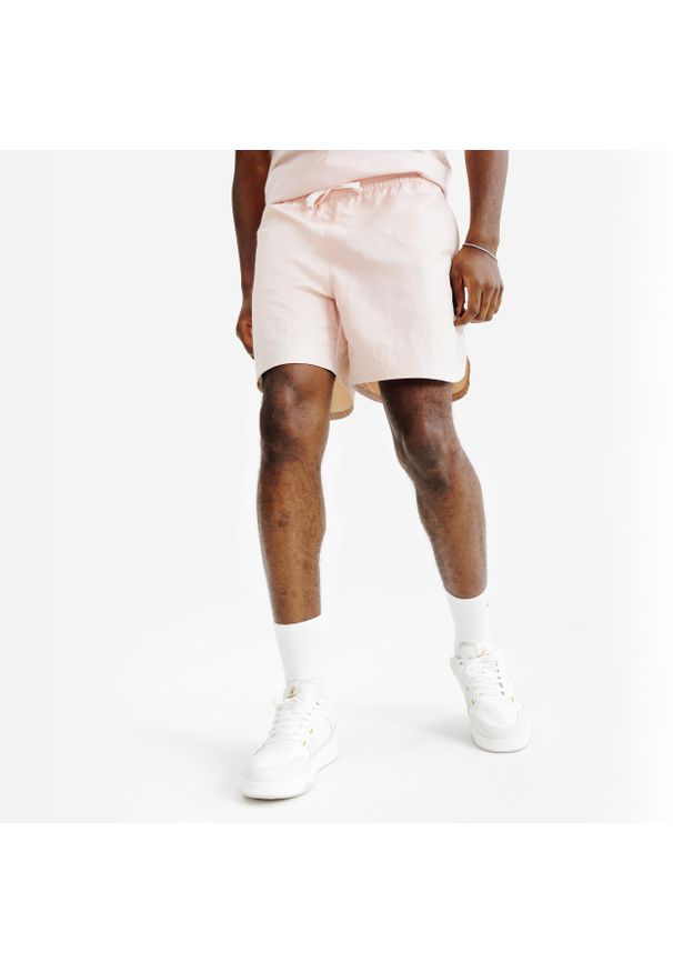Decathlon - Spodenki płócienne męskie Elementals. Kolor: różowy. Materiał: poliamid, materiał