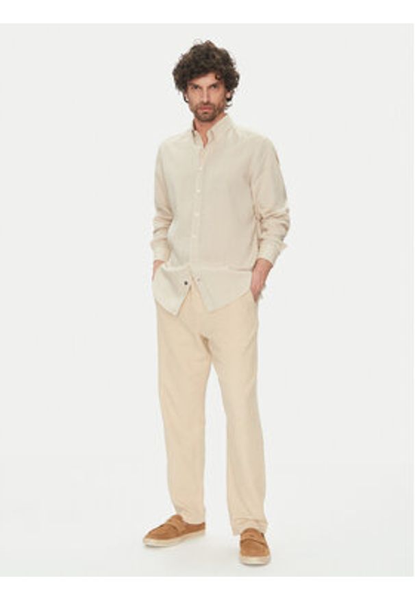 Hechter Paris Koszula 60356 151600 Beżowy Regular Fit. Kolor: beżowy