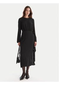 Hugo - HUGO Sukienka codzienna Kadele-1 50547704 Czarny Regular Fit. Okazja: na co dzień. Kolor: czarny. Materiał: wiskoza. Typ sukienki: proste. Styl: casual #3