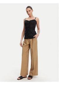 Guess Top W5GH0L WH5L2 Czarny Regular Fit. Kolor: czarny. Materiał: len #3