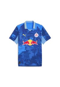 Puma - Męska koszulka KIDSUPER × FC RED BULL SALZBURG PUMA. Kolor: niebieski, żółty, wielokolorowy. Sport: piłka nożna