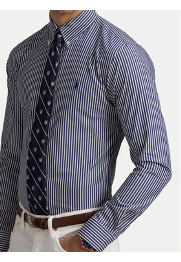Polo Ralph Lauren Koszula 710929346017 Niebieski Custom Fit. Typ kołnierza: polo. Kolor: niebieski. Materiał: bawełna