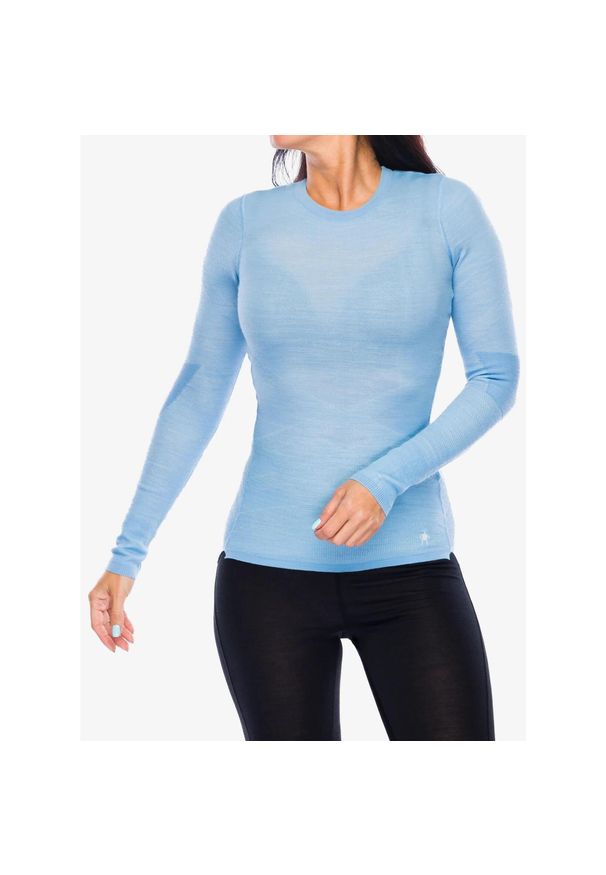 Bluza termoaktywna damska Smartwool Intraknit Thermal Merino BL Crew. Kolor: niebieski. Sezon: zima. Sport: narciarstwo