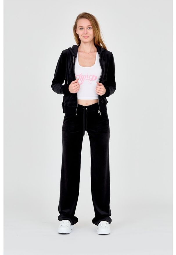 Juicy Couture - JUICY COUTURE Czarne damskie spodnie Del Ray Pocket Pant, Rozmiar XS. Kolor: czarny. Materiał: dresówka