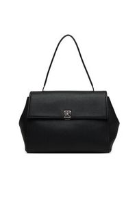 Calvin Klein Torebka Emblem Hw Pebble Satchel LV04F3494G Czarny. Kolor: czarny. Materiał: skórzane #5