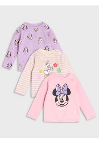 Sinsay - Koszulka z długimi rękawami Myszka Minnie 3 pack - kremowy. Kolor: kremowy. Długość rękawa: długi rękaw. Długość: długie. Wzór: motyw z bajki #1