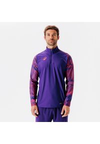 KIPSTA - Bluza piłkarska Kipsta Viralto Wavy Club na krótki suwak. Kolor: fioletowy, wielokolorowy, różowy. Materiał: poliester, materiał, elastan. Długość: krótkie. Sport: piłka nożna