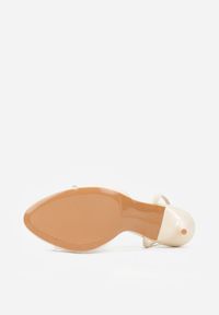 Born2be - Beżowe Sandały na Szpilce z Transparentną Wstawką Mhyraya. Okazja: na co dzień, do pracy, na spotkanie biznesowe. Kolor: beżowy. Materiał: jeans. Obcas: na szpilce. Styl: biznesowy, klasyczny, casual #6
