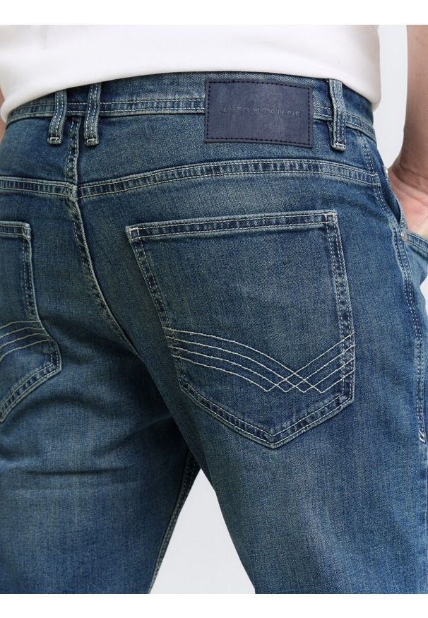 Tom Tailor - Męskie Spodnie Jeansowe Marvin Straigh Used Mid Stone Blue Denim Proste 1047981 10119