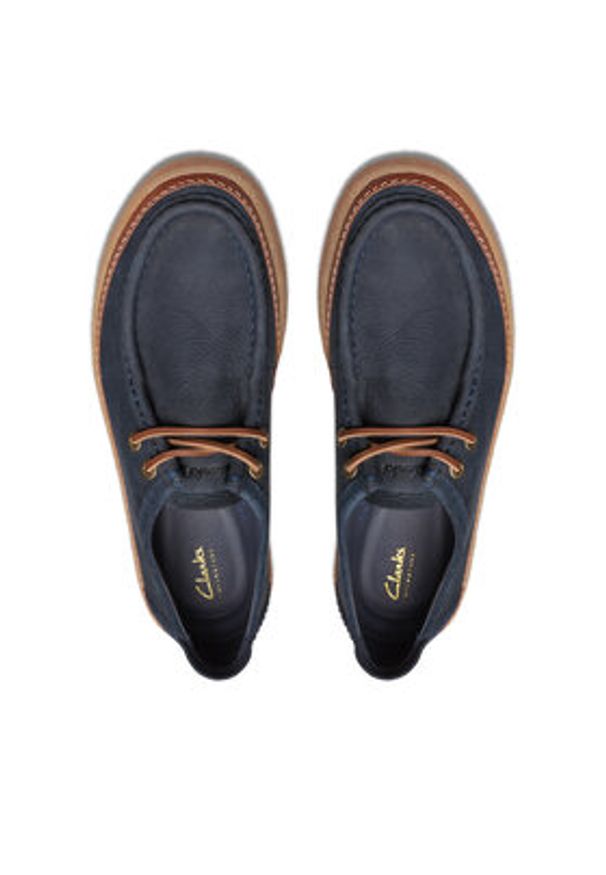 Clarks Mokasyny Clarkwood Moc 26176871 Granatowy. Kolor: niebieski. Materiał: nubuk, skóra