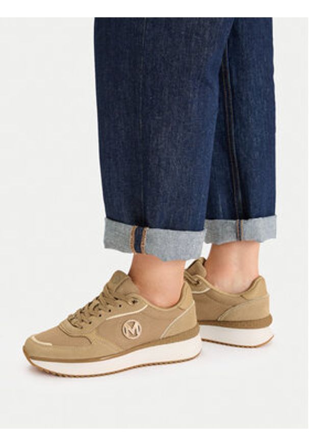 MEXX Sneakersy EO-MI001011461W Beżowy. Kolor: beżowy. Materiał: materiał