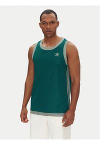 Adidas - adidas Tank top adicolor Mock Eyelet JP1096 Zielony Oversize. Kolor: zielony. Materiał: syntetyk