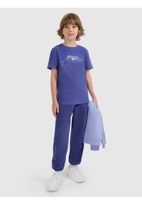 4f - 4F T-shirt regular z nadrukiem chłopięcy - granatowy 158 (12-13 lat). Okazja: na co dzień, na uczelnię. Kolor: niebieski. Materiał: materiał, dresówka, bawełna, skóra, jeans. Wzór: nadruk. Sezon: lato. Styl: casual, klasyczny #2