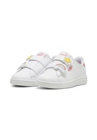 Puma - Dziecięce sneakersy PUMA Smash 3.0 Badges PUMA White Passionfruit Pink. Kolor: biały, wielokolorowy, różowy