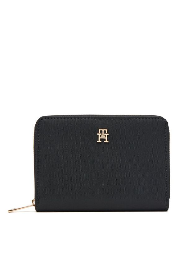 TOMMY HILFIGER - Tommy Hilfiger Mały Portfel Damski Th Icon Med Za Nylon AW0AW17741 Czarny. Kolor: czarny. Materiał: skóra
