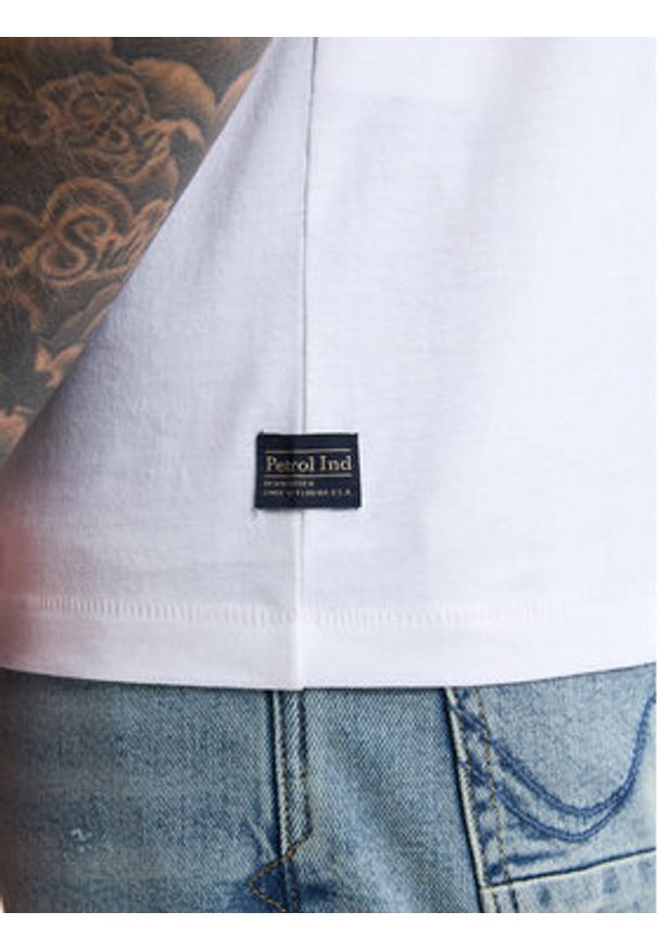 Petrol Industries T-Shirt M-1050-TSR644 Biały Regular Fit. Kolor: biały. Materiał: bawełna