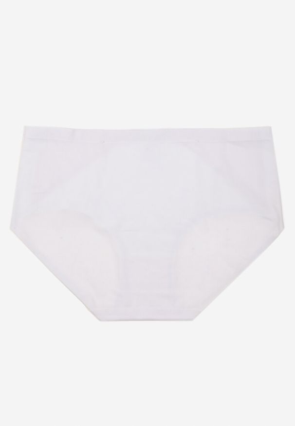 Renee - Białe Majtki Figi High Waist z Bezszwowym Wykończeniem Kolaniris. Stan: podwyższony. Kolor: biały. Materiał: jeans