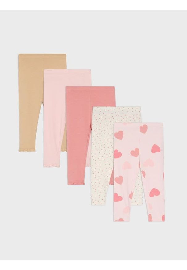 Sinsay - Legginsy 5 pack - kremowy. Kolor: kremowy