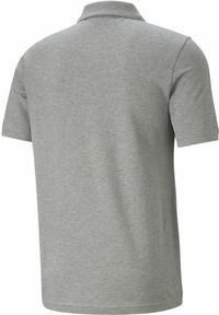 Puma - Męska koszulka polo z piki Essentials PUMA Medium Gray Heather. Typ kołnierza: polo. Kolor: szary. Materiał: prążkowany. Wzór: aplikacja. Styl: sportowy, klasyczny