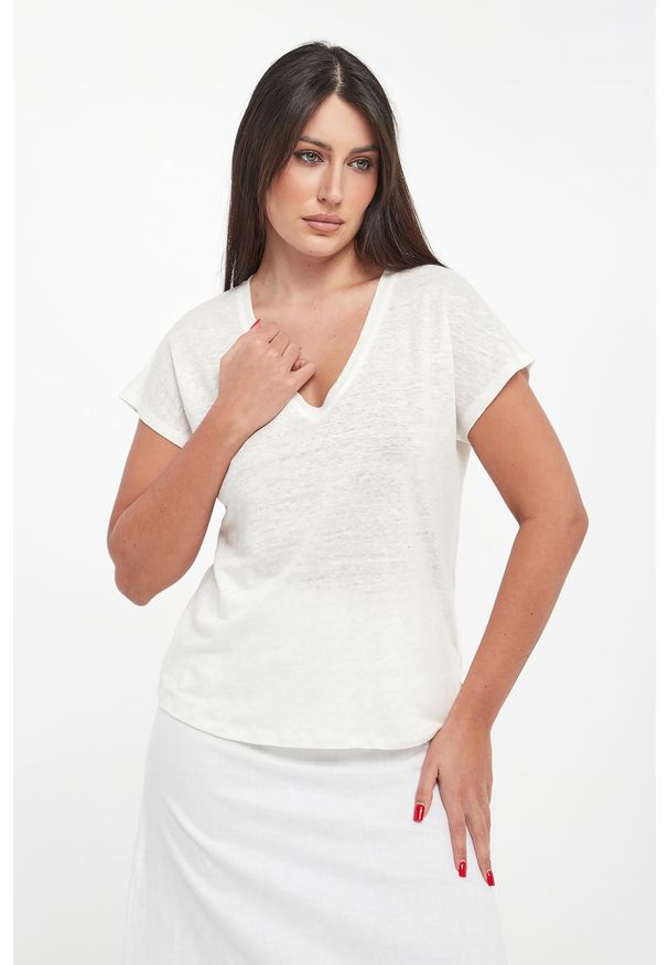 Ecoalf - T-shirt damski lniany Arendal ECOALF. Materiał: len