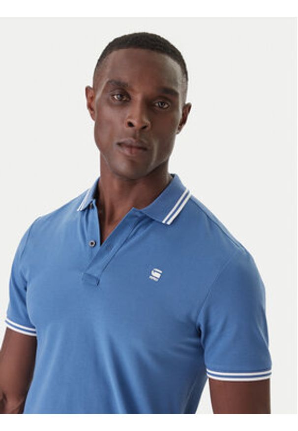 G-Star RAW - G-Star Raw Polo Dunda D17127-5864 Brązowy Slim Fit. Typ kołnierza: polo. Kolor: brązowy. Materiał: bawełna