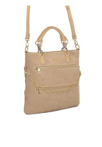 Kazar - Duża skórzana torebka z odpinanymi rączkami. Kolor: beżowy. Materiał: zamszowe, skórzane. Rozmiar: duże #4