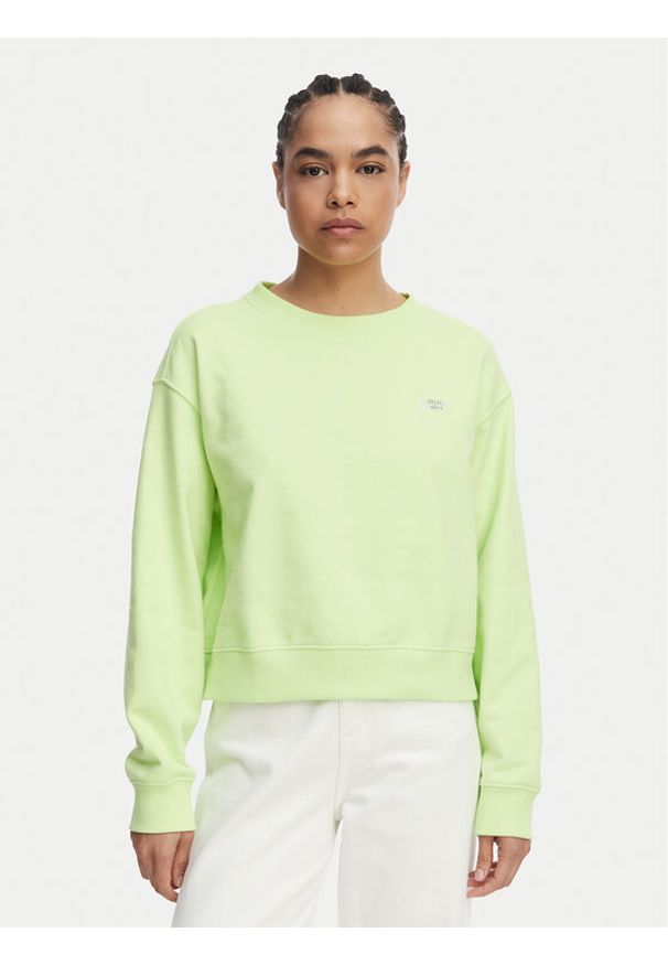 Tommy Jeans Bluza Athleisure Metallic DW0DW22996 Zielony jasny Relaxed Fit. Kolor: zielony. Materiał: bawełna