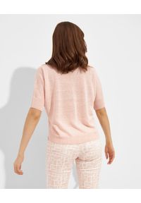 CAPPELLINI - Różowy sweter z lnu. Kolor: różowy, wielokolorowy, fioletowy. Materiał: len #3