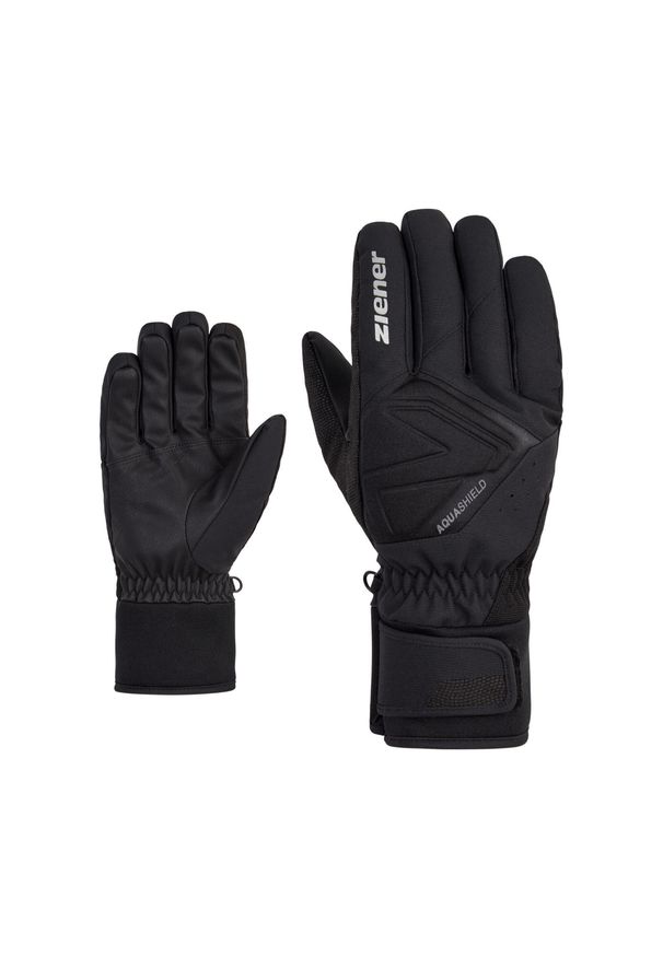 Ziener - Rękawice narciarskie męskie ZIENER Gatis Aquashield. Kolor: czarny. Sezon: zima. Sport: narciarstwo