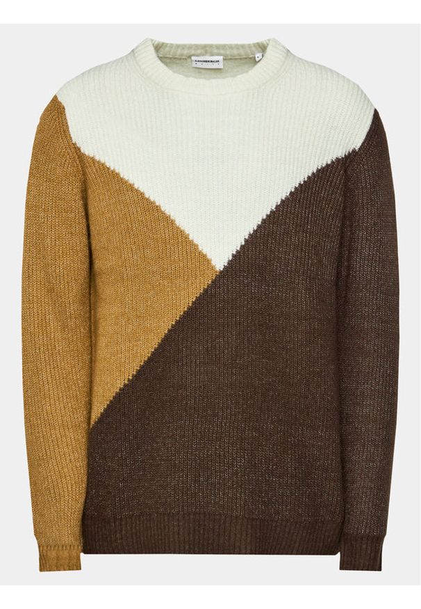 Lindbergh Sweter 30-804059 Brązowy Relaxed Fit. Kolor: brązowy. Materiał: wiskoza