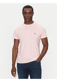 Lacoste T-Shirt TH6709 Różowy Regular Fit. Kolor: różowy. Materiał: bawełna