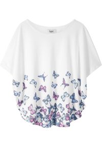 bonprix - Shirt plażowy dziewczęcy. Okazja: na plażę. Kolor: biały. Materiał: materiał. Wzór: nadruk. Styl: elegancki