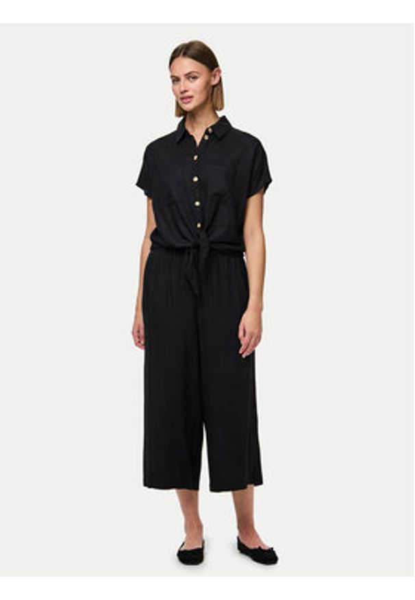Pieces Koszula Pia 17154736 Czarny Regular Fit. Kolor: czarny. Materiał: len