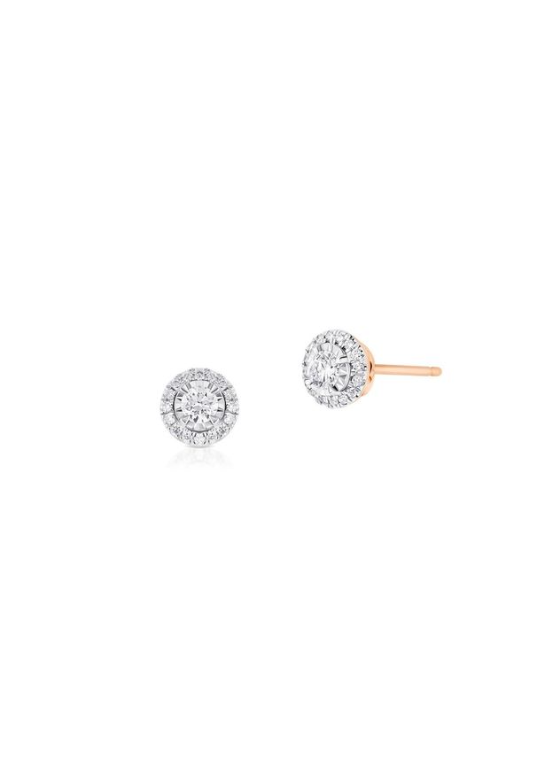 W.KRUK Złote Kolczyki - złoto 585, Brylant 0,25ct - ZCG/K+1048K. Materiał: złote. Kolor: złoty. Wzór: geometria, aplikacja. Kamień szlachetny: brylant