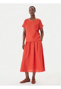 Marella T-Shirt Geyser 2615111132 Czerwony Regular Fit. Kolor: czerwony. Materiał: len #3