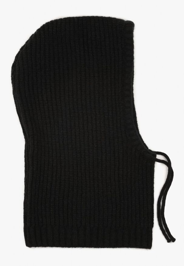 Renee - Czarna Czapka Balaclava z Wełną i Ściągaczami Linobra. Kolor: czarny. Materiał: wełna