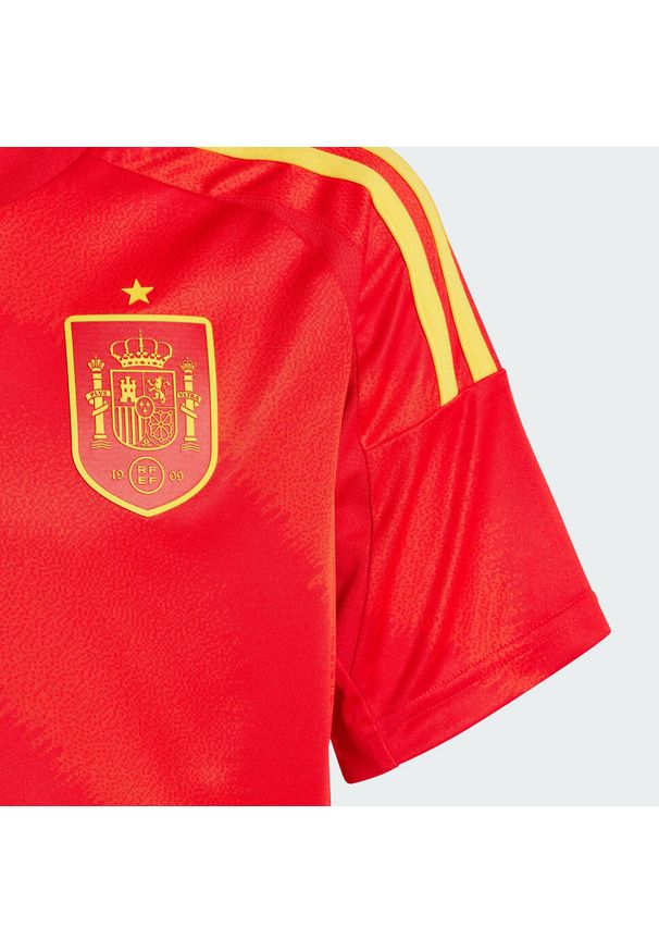 Adidas - Koszulka Spain 24 Home Kids. Kolor: czerwony. Materiał: materiał. Sport: piłka nożna