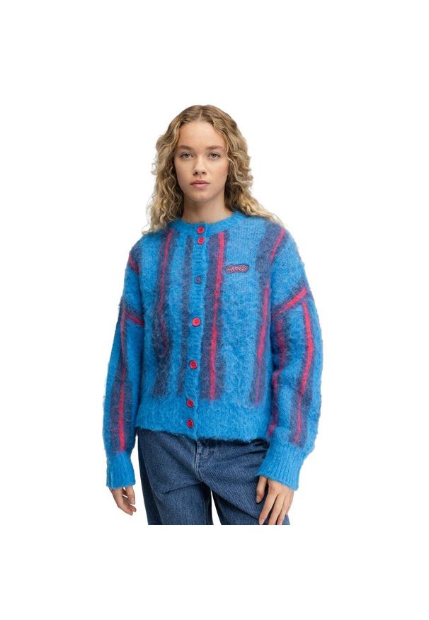 SIROKO - Damski kardigan z dzianiny Siroko Apollo-W Blue. Kolor: niebieski. Materiał: dzianina. Sezon: zima