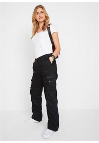 bonprix - Spodnie bojówki z bawełny, średni stan. Kolor: czarny. Materiał: bawełna #3