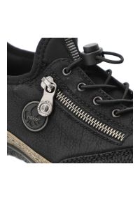 Czarne Półbuty Rieker Stylowe Obuwie Damskie. Okazja: na spacer, na co dzień. Zapięcie: zamek. Kolor: czarny. Materiał: materiał, syntetyk. Szerokość cholewki: normalna. Styl: elegancki #4