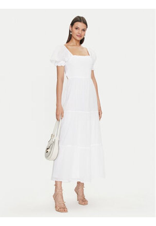 Gina Tricot Sukienka letnia 22706 Biały Regular Fit. Kolor: biały. Materiał: bawełna. Sezon: lato